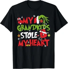 My Grandkids Stole My Heart Christmas Xmas Family Matching T-Shirt