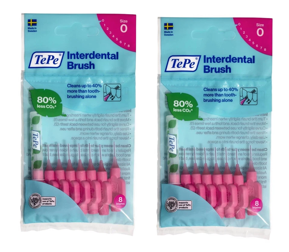 Neuf d'Origine TePe 16 Brossettes interdentaires Rose 0.4mm
