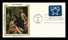 US COVER STAR EMBOSSED ENVELOPE FIRST DAY ISSUE COLORANO SILK CACHET