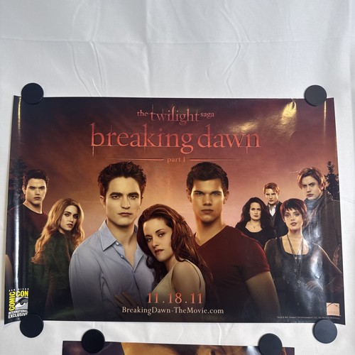 Lot de 3 affiches promotionnelles Twilight Breaking Dawn partie 1 11x17 exclusivité SDCC 2011 - Photo 1/15