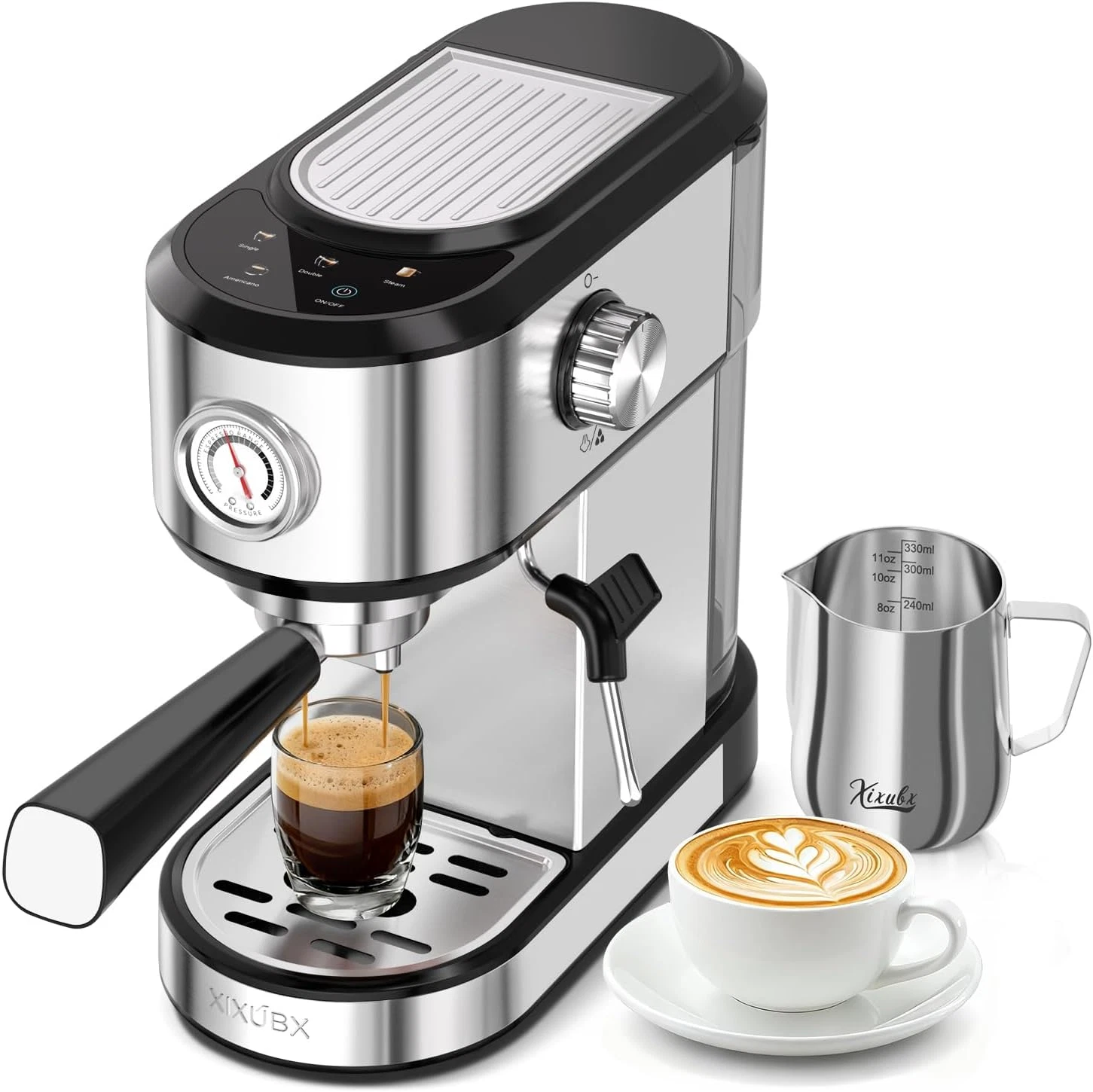 20 Bar Espresso Machine with Touchscreen & Milk Frother - Silver