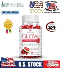 Bravenly Global Glow Advanced-60 Collagen Boosting Gummies - NEW/SEALED! 🔥