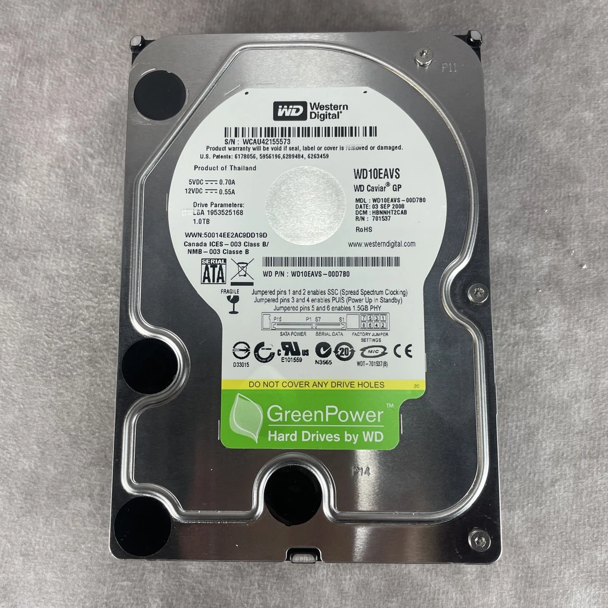 WD WesternDigital HDD 1TB 2本 Green Black WD 1TB WD Caviar Green SATA 3.5