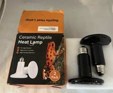 2 Pack Ceramic Heat Emitter, 110V/150W Reptile Heat Lamp Bulb, No Light Emitting