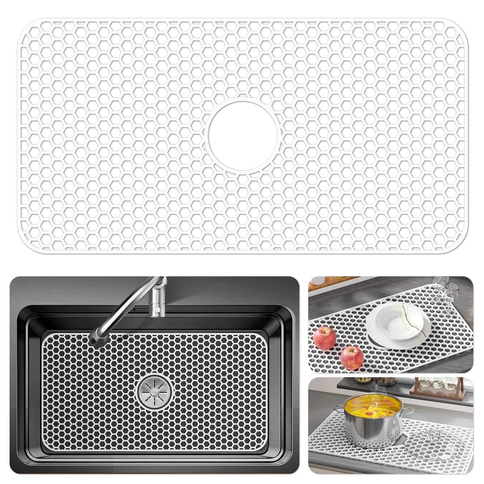 Silicone Sink Protectors for Kitchen Sink with Center Drain - 29.7"x 15.5" Ki...
Opens in a new wind