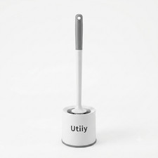 Utiiy Compact Toilet Brush  Holder, Space Saving for Storage, Deep Cleaning