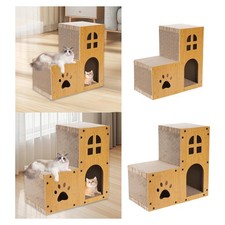Cardboard Cat House Double Layer Cat Scratcher House Heavy Duty Comfortable
