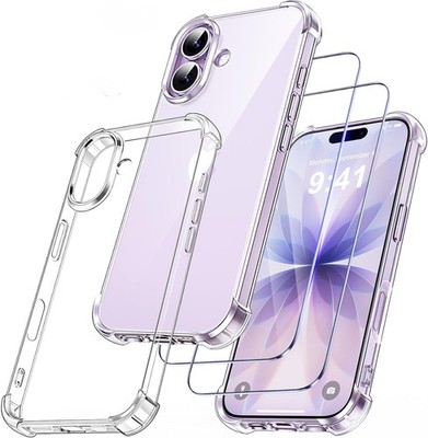 Clear Case für iPhone 17 Pro Max Air 16 15 Stoßfest Handyhülle & Displayglas
