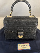 Aspinal - Mini Mayfair 2 Black Stardust Glitter, limited edition, Boxed RRP £595