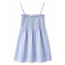 American Eagle Outfitters Light Blue Striped Smocked Mini Dress