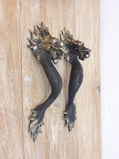 T&uuml;rgriff 30cm aus Messing mit Drachen Motiv T&uuml;rdr&uuml;cker
