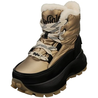 Buffalo Manhattan Vegan Damen Ankle Boots Schwarz Gold - 38 EU