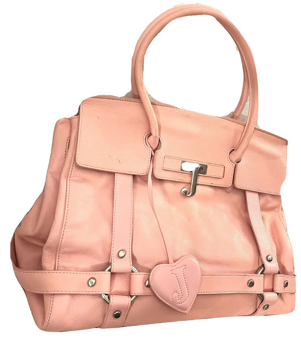 XL JUICY COUTURE SIGNATURE BELTED STUDS SHOULDER TOTE BAG