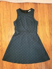 Ann Taylor LOFT Women Green Demask Patterned Casual Sleeveless Dress, Sz 4
