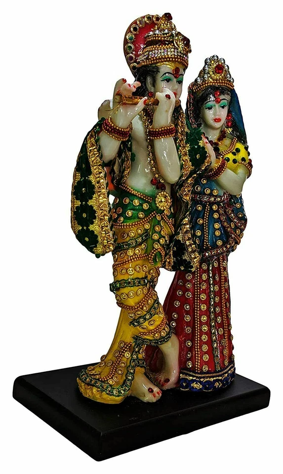 Estatuilla estatua escultura ídolo Krishna Radha dios hindú Foto 2 de 4