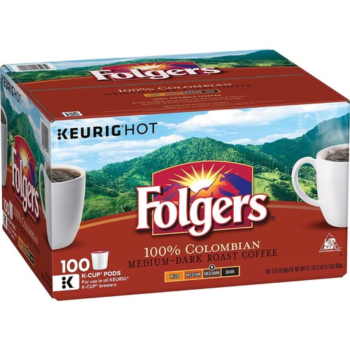 (100) FOLGER'S COLOMBIAN KCUP SINGLE SERVE COFFEE PACKETS KUERIG KCUP PODS eBay