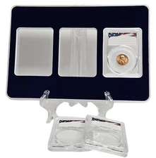 Coin Display Storage Case for  US Cents Pennies Penny  - Includes 3 - 19mm Slabs