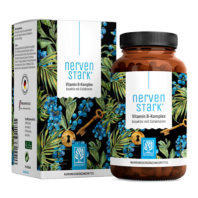 Nervenstark Vitamin B Komplex Kapseln 3 Kofaktoren vegan hochdosiert  NATURTREU 