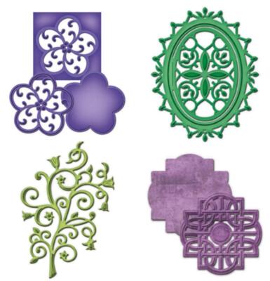 Stanzschablone Medaillon Ornamente, D-Lites, Spellbinders Shapeabilities S2