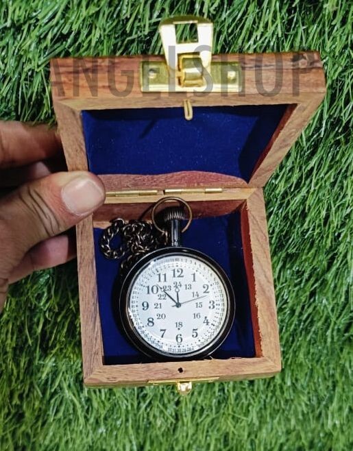 Elgin Vintage Brass Pocket Watch with Gift Box - Collectible Antique-image