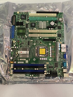 SuperMicro PDSM4+ Motherboard LGA775 PCI-E PCI-X ATX with CPU Cooler, NEW