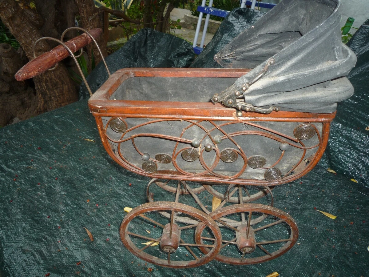 Landau pour poupée vintage, poussette pour poupée ancienne, landau de poupée, cadeau pour enfants - France