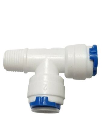 T-Stück Abzweig für Haus RO Post Filter | 1/4'' PF x 1/4'' Außengewinde BSP x 1/4'' PF