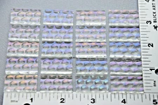 20 CLEAR IRIDIZED RADIUM BUMP TEXTURED 1/2"x 1" UROBOROS 3mm THICK GLASS 90 COE
