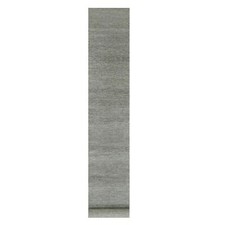 2'8" x 20' Owl Gray Hand Knotted Grass Design XL Runner Undyed Wool Rug R79703