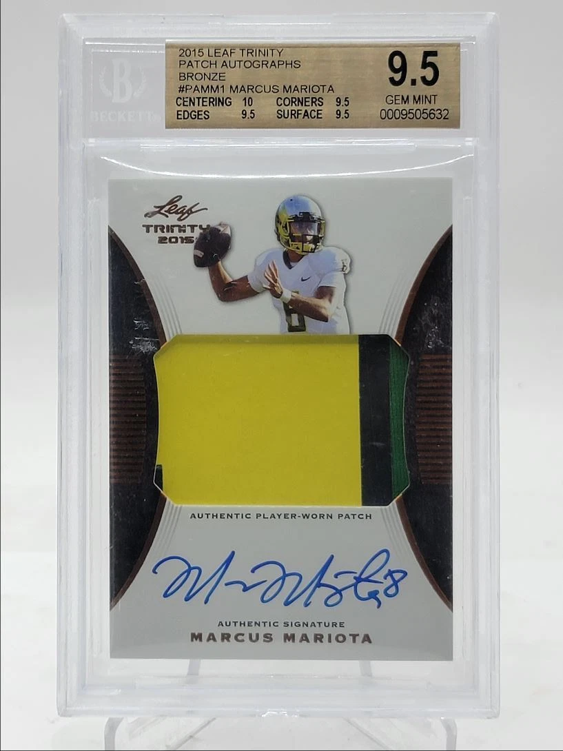 Marcus Mariota Leaf Trinity Patch Autograph #PAMM1 Bronze