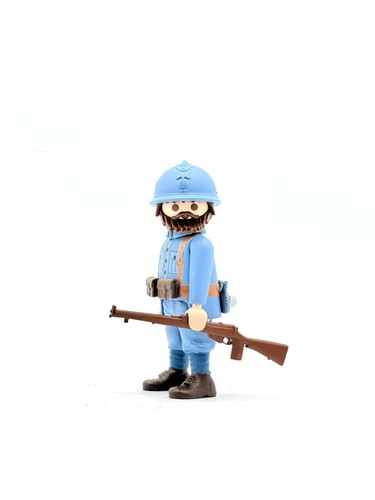 PLAYMOBIL custom WW1 SOLDADO EJERCITO FRANCES PRIMERA GUERRA MUNDIAL FUSIL D - Photo 4/5