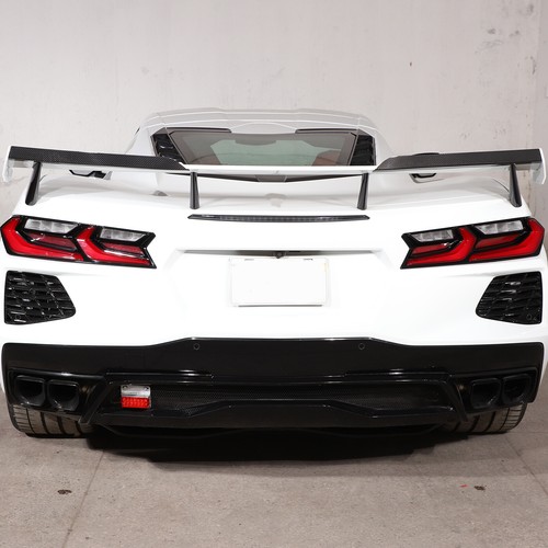 Dry Carbon Car Rear Spoiler Wing Trim Accessories Kit For Corvette C8 2020-2024 - Picture 7 of 17