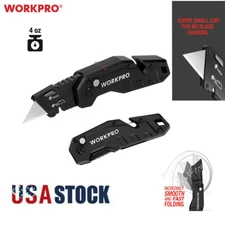 WORKPRO Folding Utility Knife Quick Change Blade Nylon Handle w/10-PCS Blades US