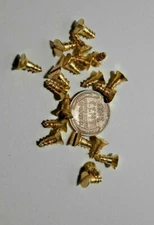 MEDIUM BRASS WOOD SCREWS FLAT AND ROUND HEAD FOR ANTIQUE CLOCK REPAIR #3 - #10