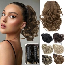 Short Claw on Ponytail Piece Clip in Pony Tail Hair Extensions Real as Human