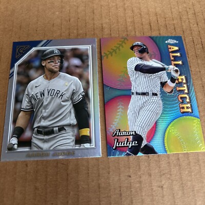 AARON JUDGE 2022 Gallery Foil #43 & 2024 Topps Chrome ALL ETCH #CAE-6 Cards (e9)