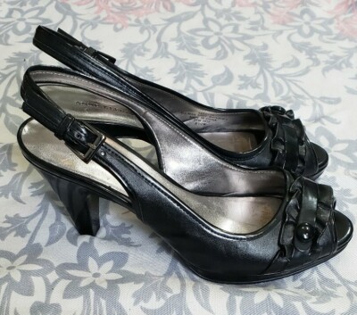anne klein black slingback shoes