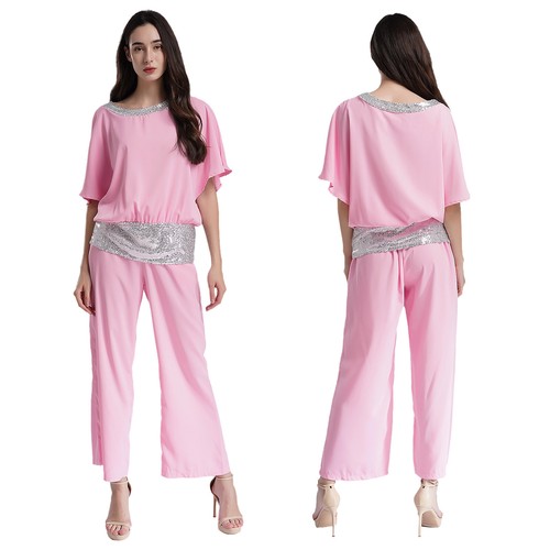 Damen Pantsuit elegant Anzug Oberteil zweiteilig Bluse elegant Arbeitskleidung Freizeit Dame - Bild 15 von 72