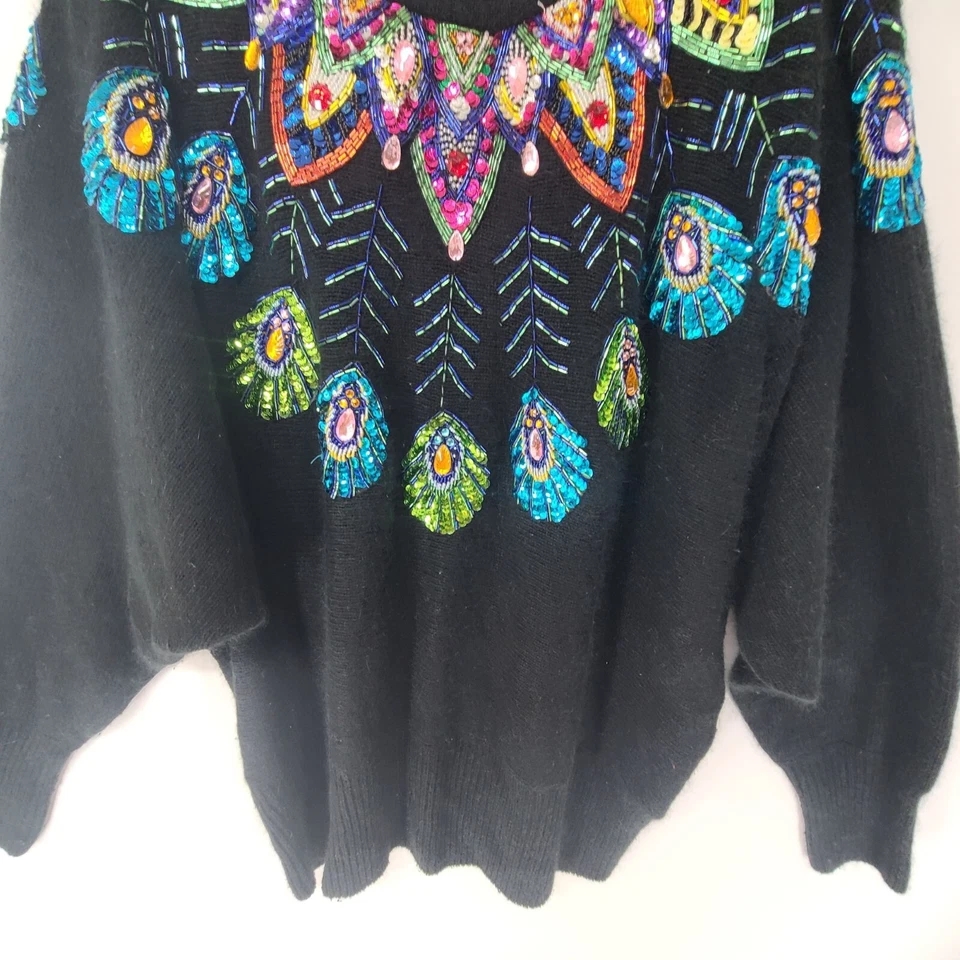 Alley Cat Women's Vintage Beaded Long Sleeve Pullover Sweater Black Size 1X - Image 2 of 4