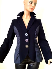 GIORGIO ARMANI UNIQUE BLACK/GRAY ORIGINAL DESIGN PLEATED ON THE BACK JACKET M