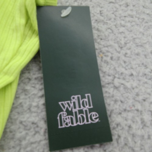 Wild Fable Women's Asymmetrical One Sleeve Bodysuit Lime Green Medium MSRP: $16 - Picture 5 of 9