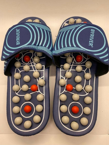 Byriver acupresión masaje de pies Zapatillas Sandalias Reflexología Mediano  Azul B2 | eBay