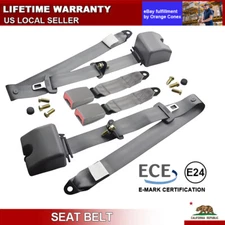 2 Set Retractable 3 Point Safety Seat Belt Straps Car Vehicle Adjustable Belt