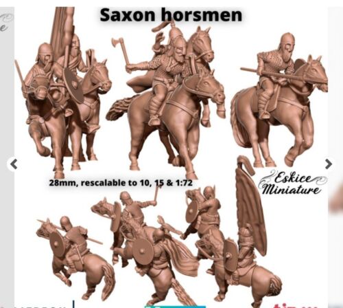 Saxon Horseman 1/35th Resin Printed Unpainted - Afbeelding 1 van 1