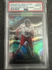 2022 Select Draft Picks Unstoppable Silver Prizm #USPM Patrick Mahomes II PSA 10