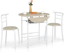 VINGLI 31.5" Drop Leaf Dining Table 3 Pieces for Small Space