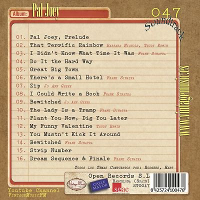 PAL JOEY Soundtrack CD #47/100 O.S.T Original 1957 Frank