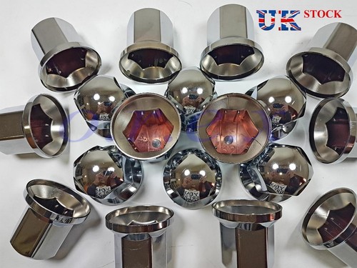20x 32mm LANG Lux Kunststoff CHROM Radmutter Abdeckung Kappe LKW Scania Mercedes Volvo - Bild 2 von 7