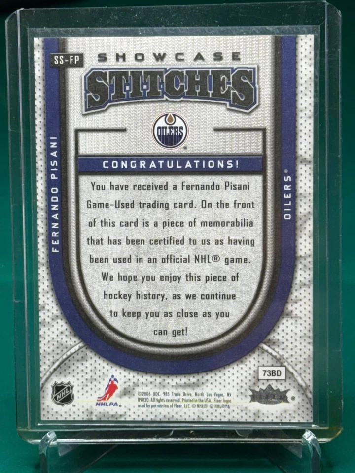 2006-07 Flair Showcase - Showcase Stitches #SS-FP Fernando Pisani (MEM) - Image 2 of 2