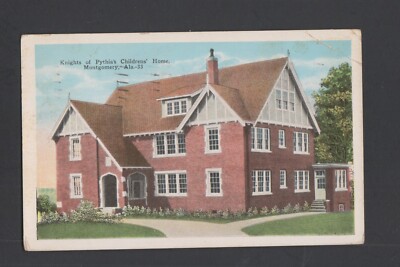 1934 border postcard Knights of Pythia's Children's Home, Montgomery Alabama